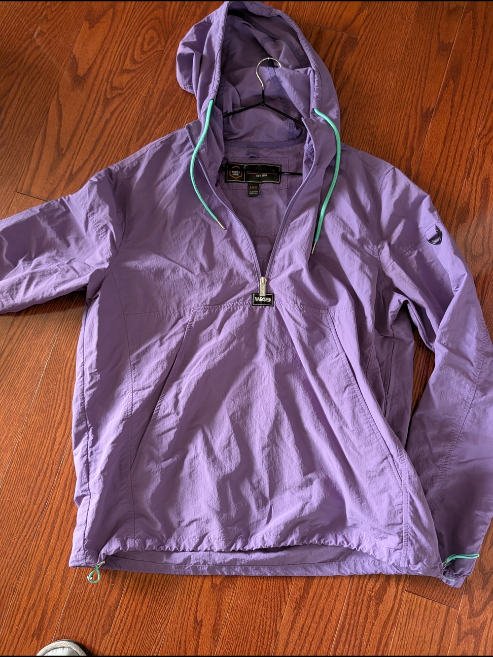 West 49 Vintage Windbreaker Pullover Jacket in Lavender